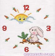 Schema punto croce Orologio Coniglio Sole1a