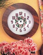 Schema punto croce Orologio Corona Floreale 1a