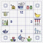 Schema punto croce Orologio Cucina 3