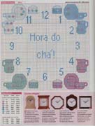 Schema punto croce Orologio Cucina 3a