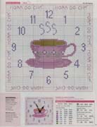 Schema punto croce Orologio Cucina 3b