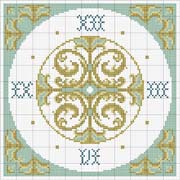 Schema punto croce Orologio Disegno Antico