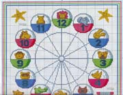 Schema punto croce Orologio Giostra 3