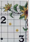 Schema punto croce Orologio Girasoli E