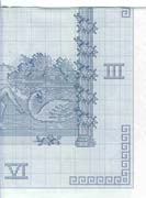 Schema punto croce Orologio Lago Cigno1b