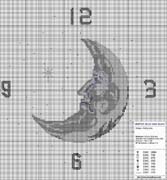 Schema punto croce Orologio Luna2