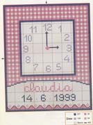 Schema punto croce Orologio Nome