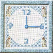 Schema punto croce Orologio Pinguini 1a