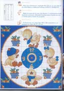 Schema punto croce Orologio Pulcini 1a