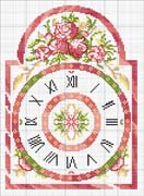 Schema punto croce Orologio Rosa