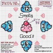 Schema punto croce Orologio Smells Good