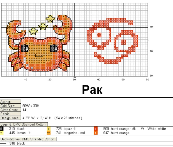 Schema punto croce Cancro-4