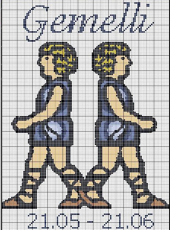 Schema punto croce Gemelli