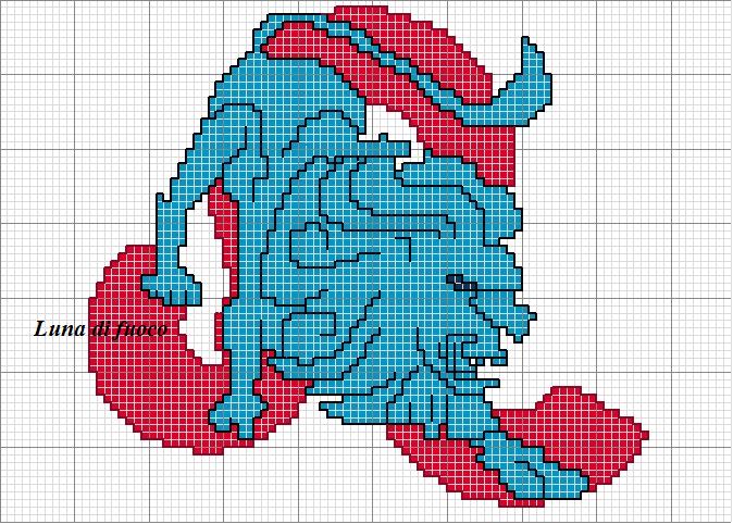 Schema punto croce Leone-2