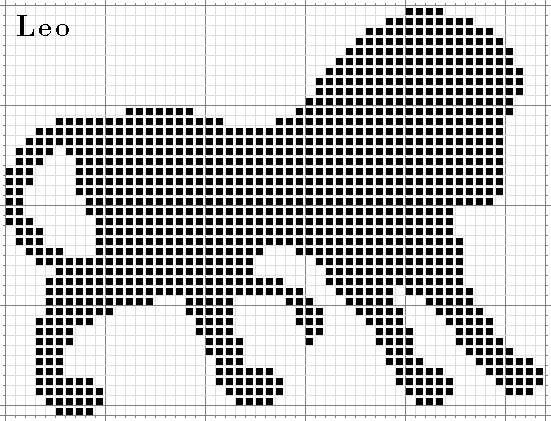 Schema punto croce Leone-5