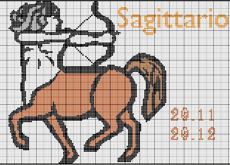 Schema punto croce Sagittario