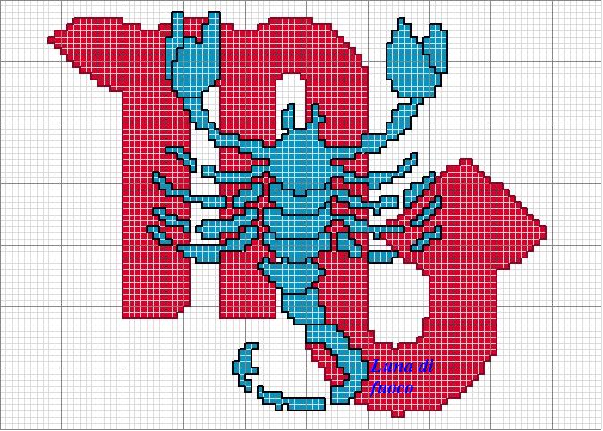 Schema punto croce Scorpione-2