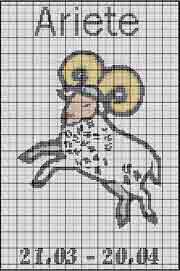 Schema punto croce Ariete