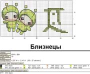 Schema punto croce Gemelli-4