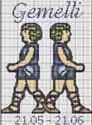 Schema punto croce Gemelli