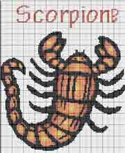 Schema punto croce Scorpione