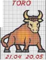 Schema punto croce Toro
