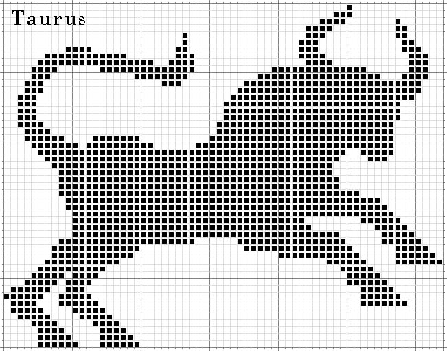 Schema punto croce Toro-5
