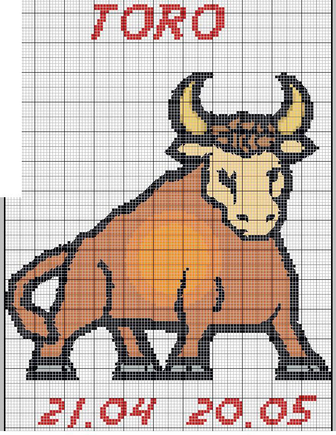 Schema punto croce Toro