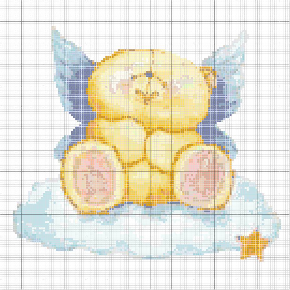 Schema punto croce Angel In Cloud Colour