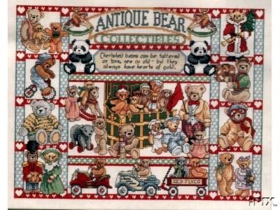 Schema punto croce Antique Bears 1