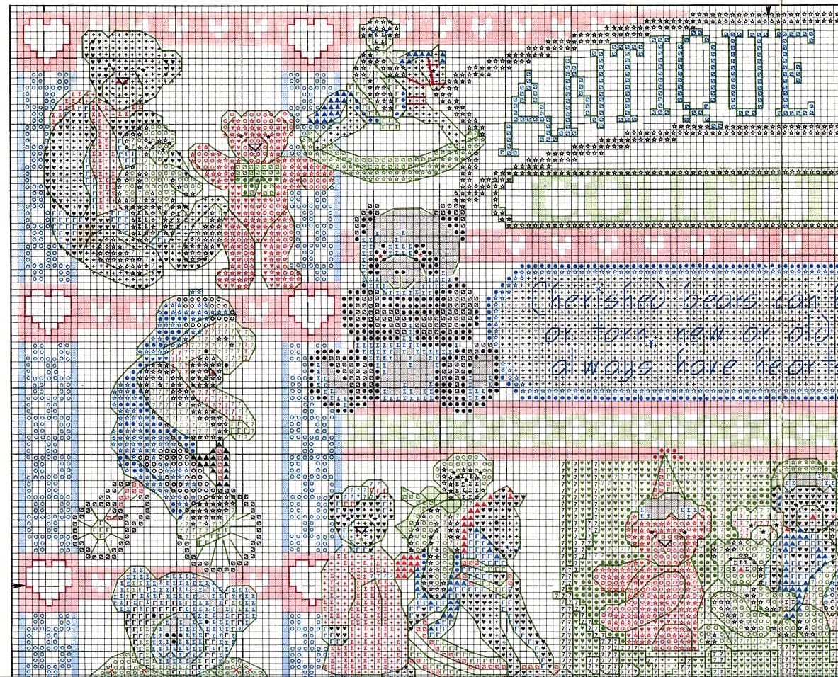 Schema punto croce Antique Bears 2