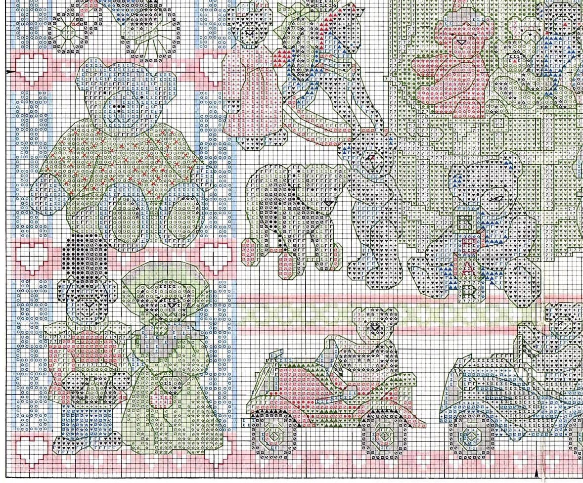 Schema punto croce Antique Bears 4