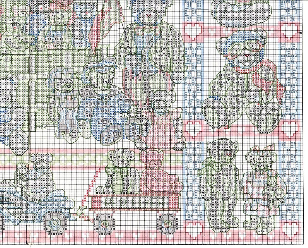 Schema punto croce Antique Bears 5