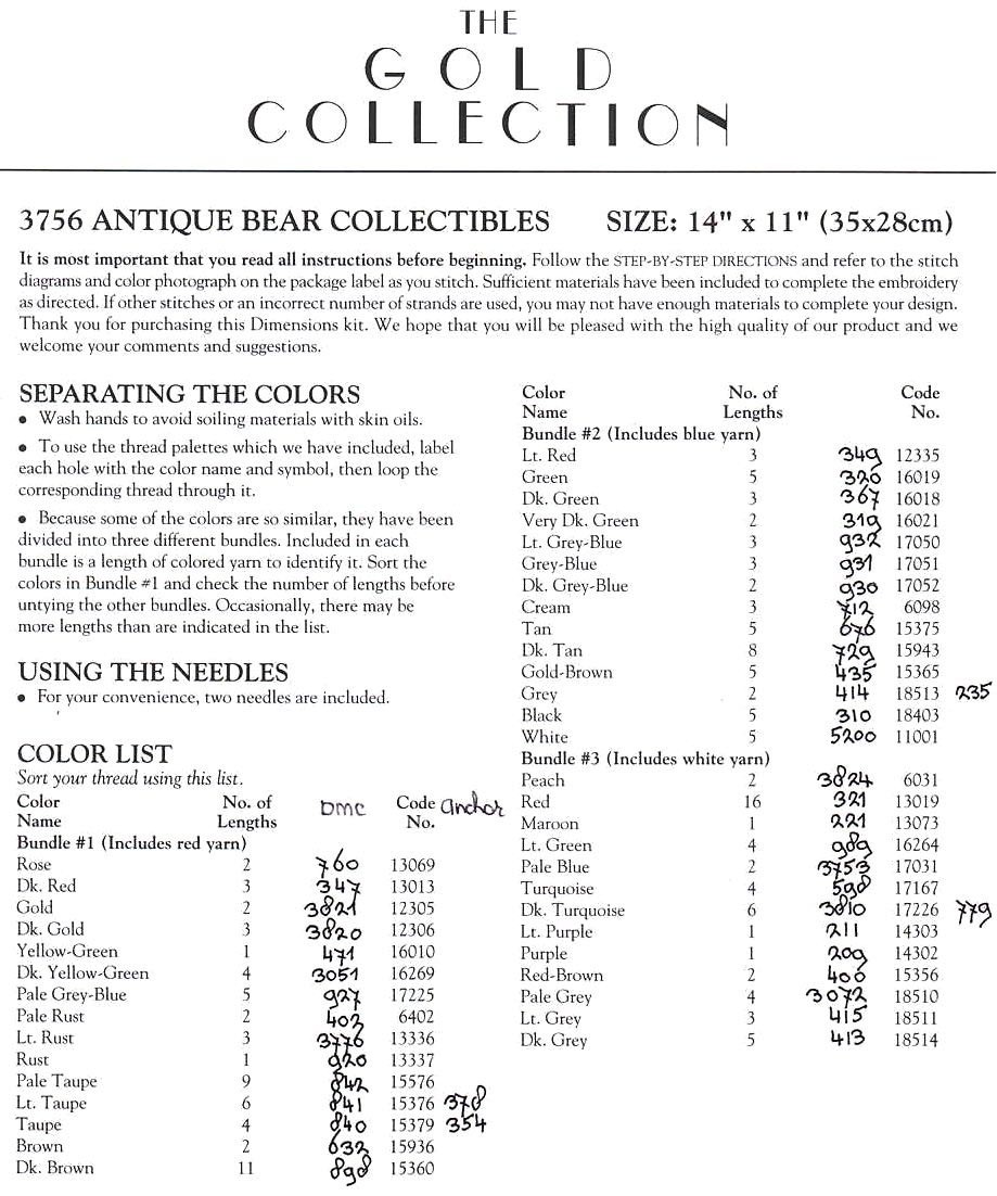 Schema punto croce Antique Bears 6