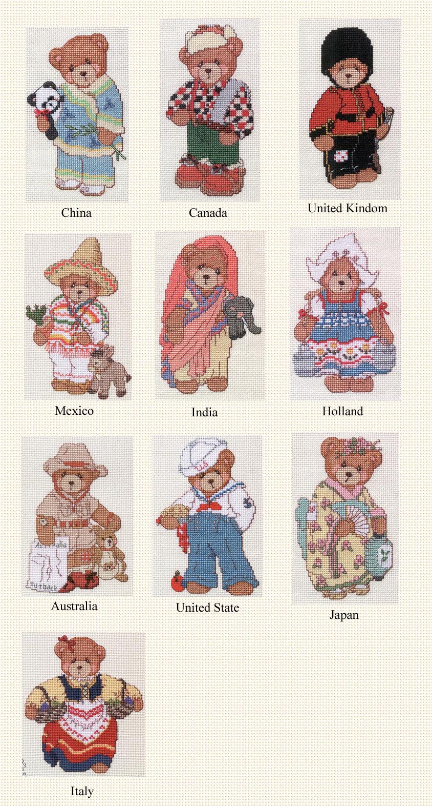 Schema punto croce Around The World 2