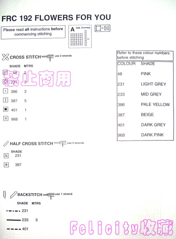 Schema punto croce Flowers For You 4