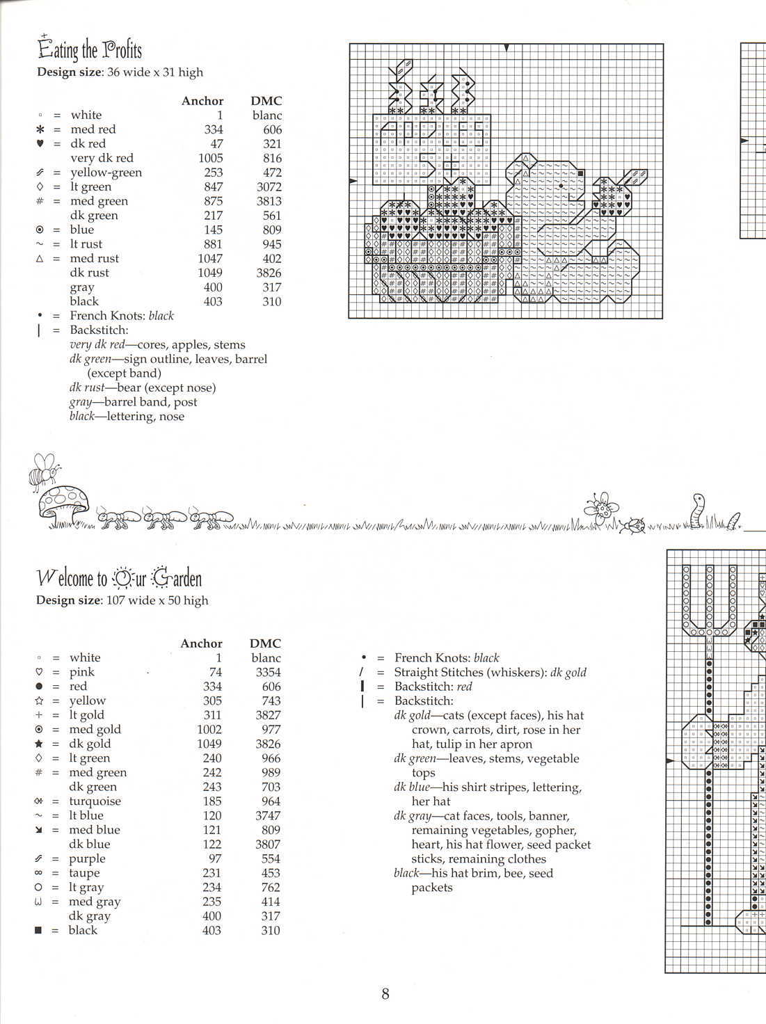 Schema punto croce Garden Giggles 8