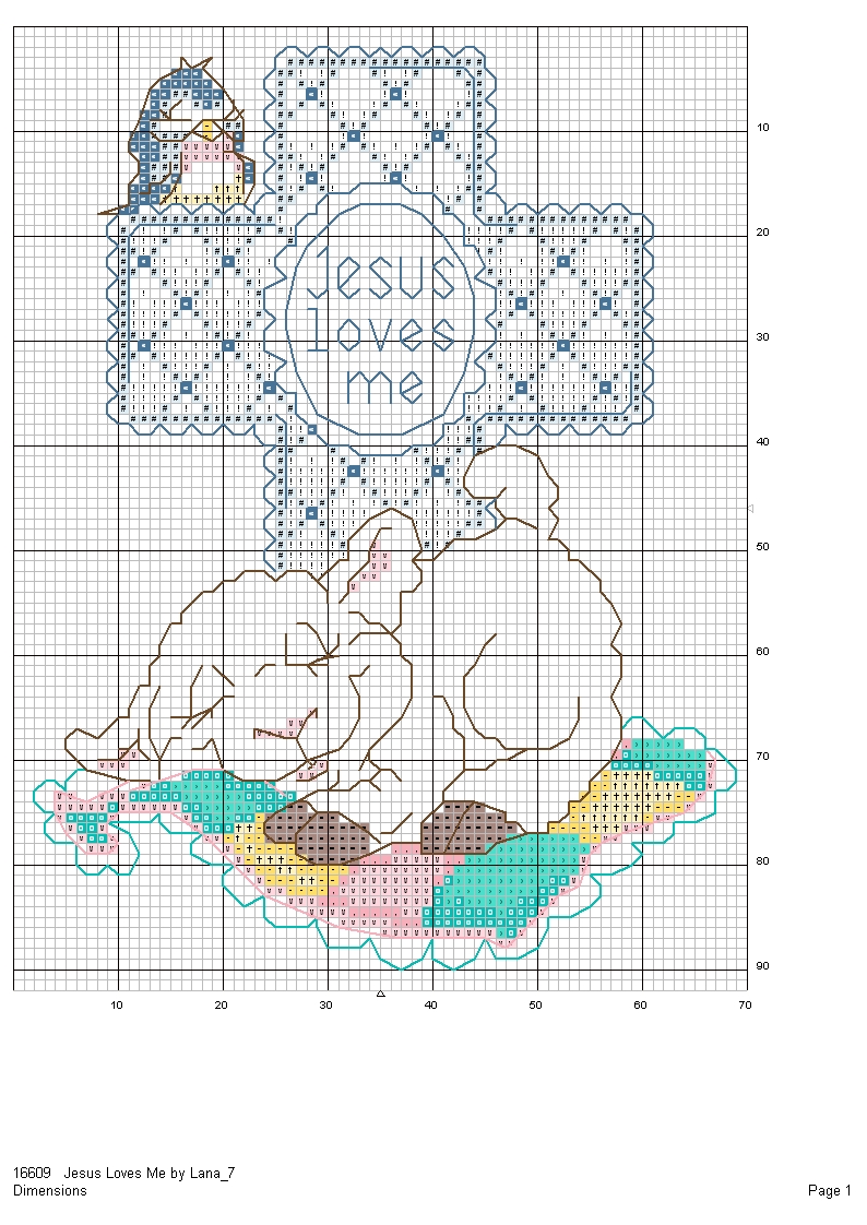 Schema punto croce Jesus Love Me 7