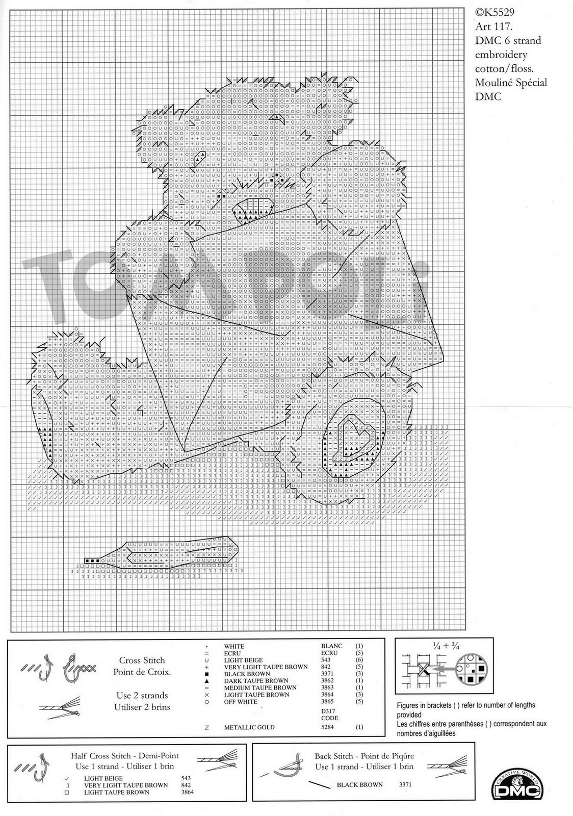 Schema punto croce Lickle Teddy 13b