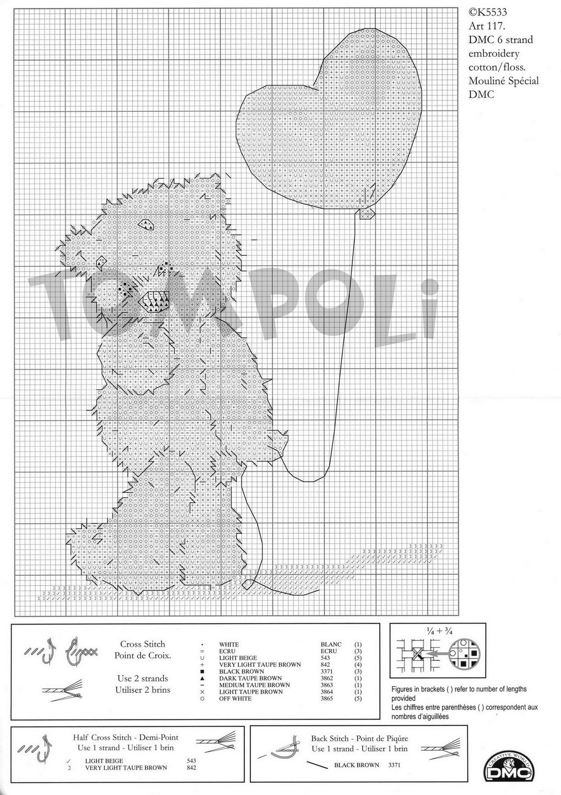 Schema punto croce Lickle Teddy 8b
