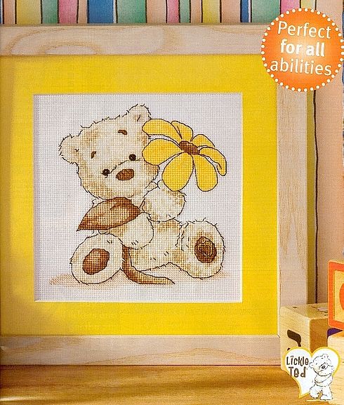 Schema punto croce Lickle Teddy Fiore1