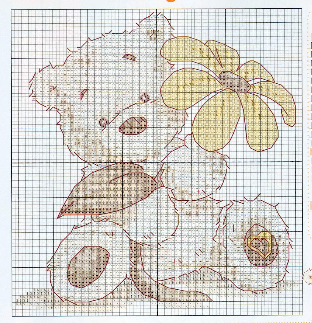 Schema punto croce Lickle Teddy Fiore2