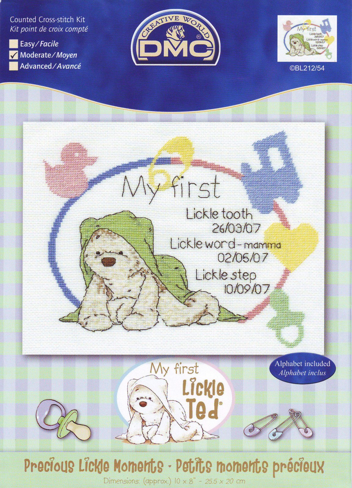 Schema punto croce Lickle Teddy Nascita 1