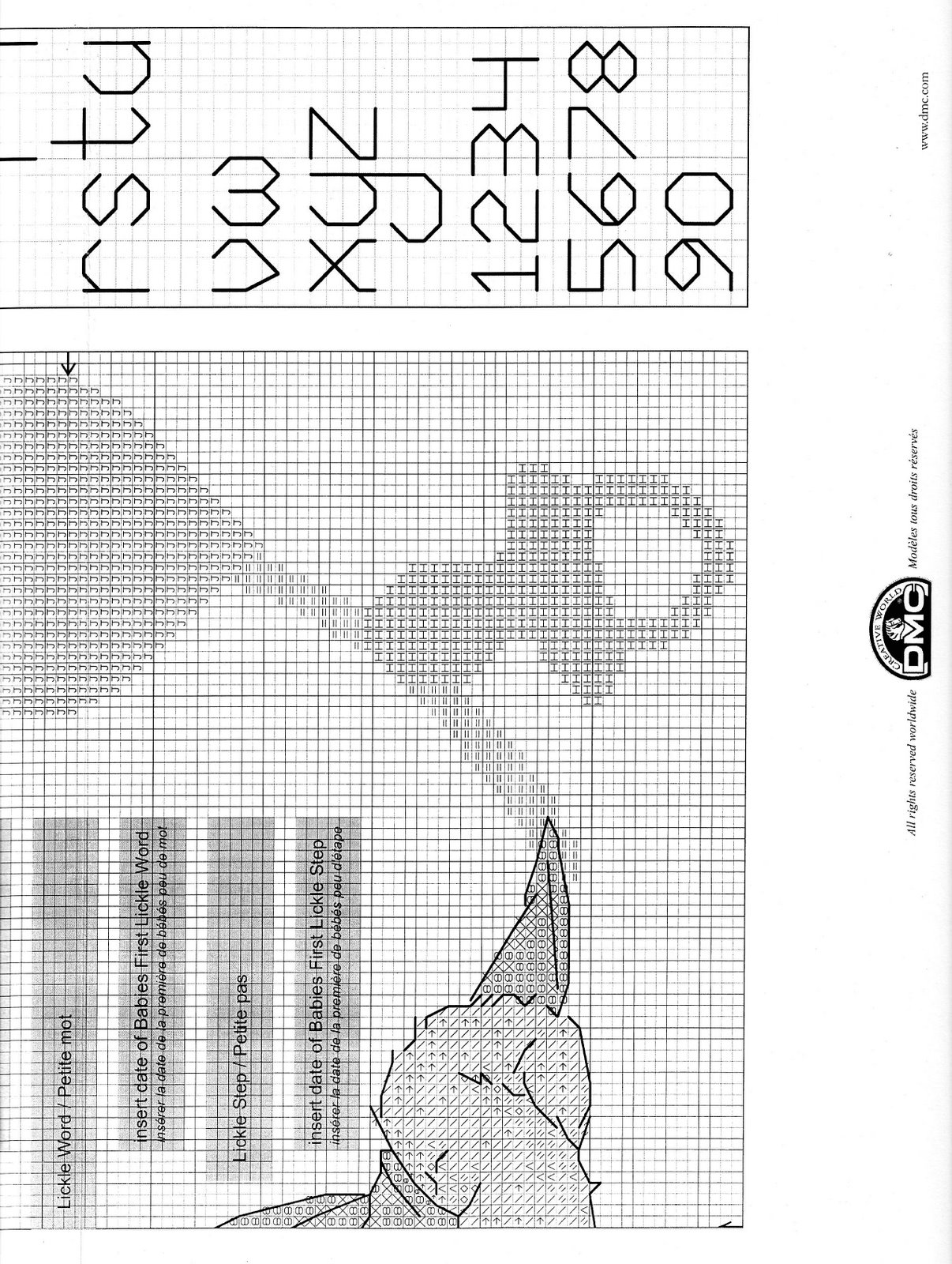 Schema punto croce Lickle Teddy Nascita 2