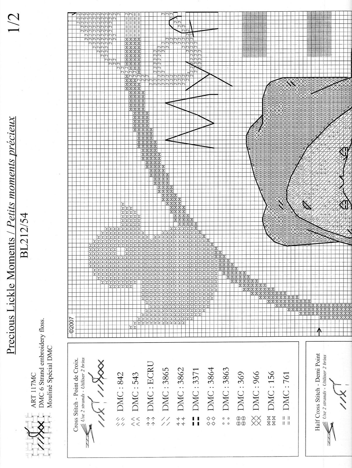 Schema punto croce Lickle Teddy Nascita 4