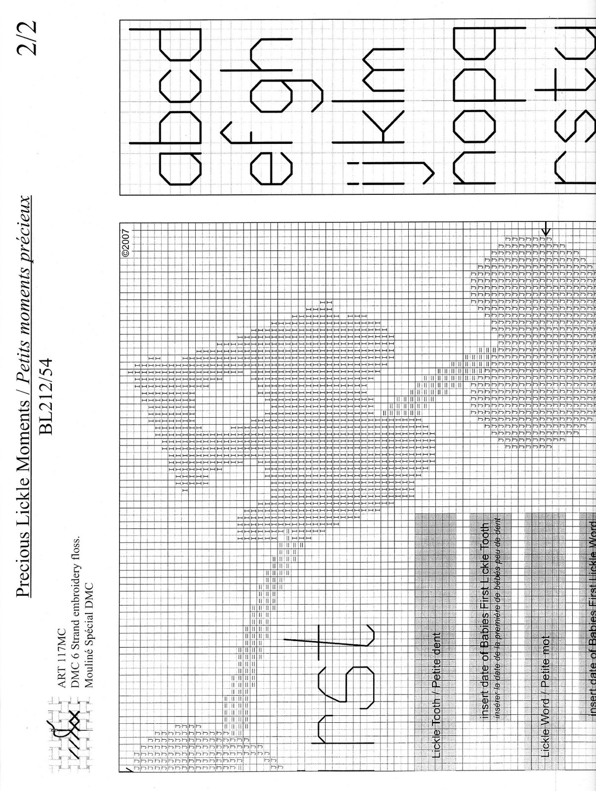 Schema punto croce Lickle Teddy Nascita 5