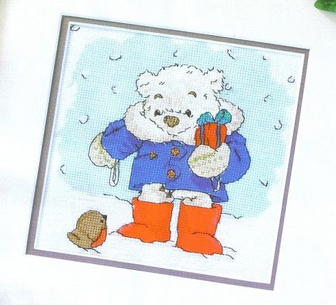 Schema punto croce Lickle Teddy Neve1