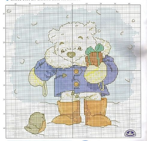 Schema punto croce Lickle Teddy Neve2
