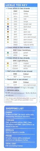 Schema punto croce Lickle Teddy Neve3