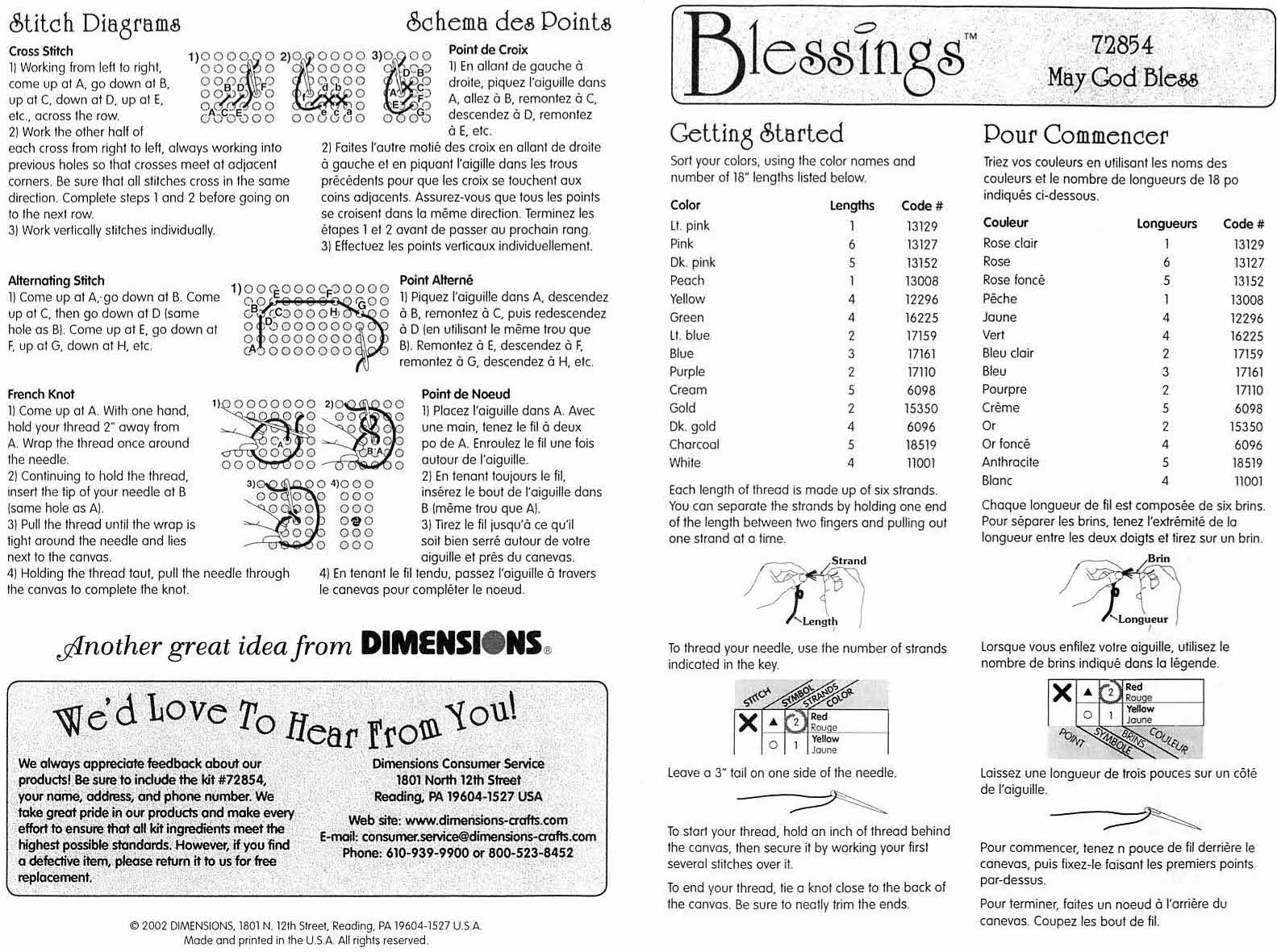 Schema punto croce May God Bless 2